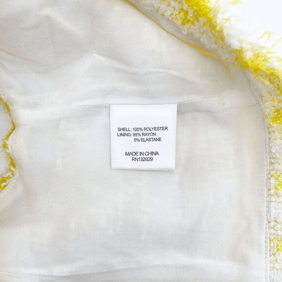 NBD Shawna Plaid Crop Top Women's Size S Yellow Scoop Neck Boho - Picture 3 of 4